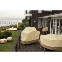 Classic Accessories Veranda Water Resistant Table & Chair Cover with Umbrella Hole - 66" x 23" x 66" - Beige