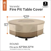Classic Accessories Veranda Water Resistant Fire Pit Table Cover - 42" x 22" x 42" - Beige