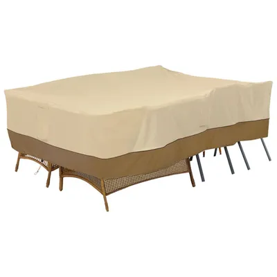 Classic Accessories Veranda Water Resistant Patio Furniture Set Cover - 100" x 35" x 70"- Beige