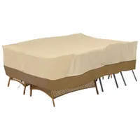 Classic Accessories Veranda Water Resistant Patio Furniture Set Cover - 100" x 35" x 70"- Beige