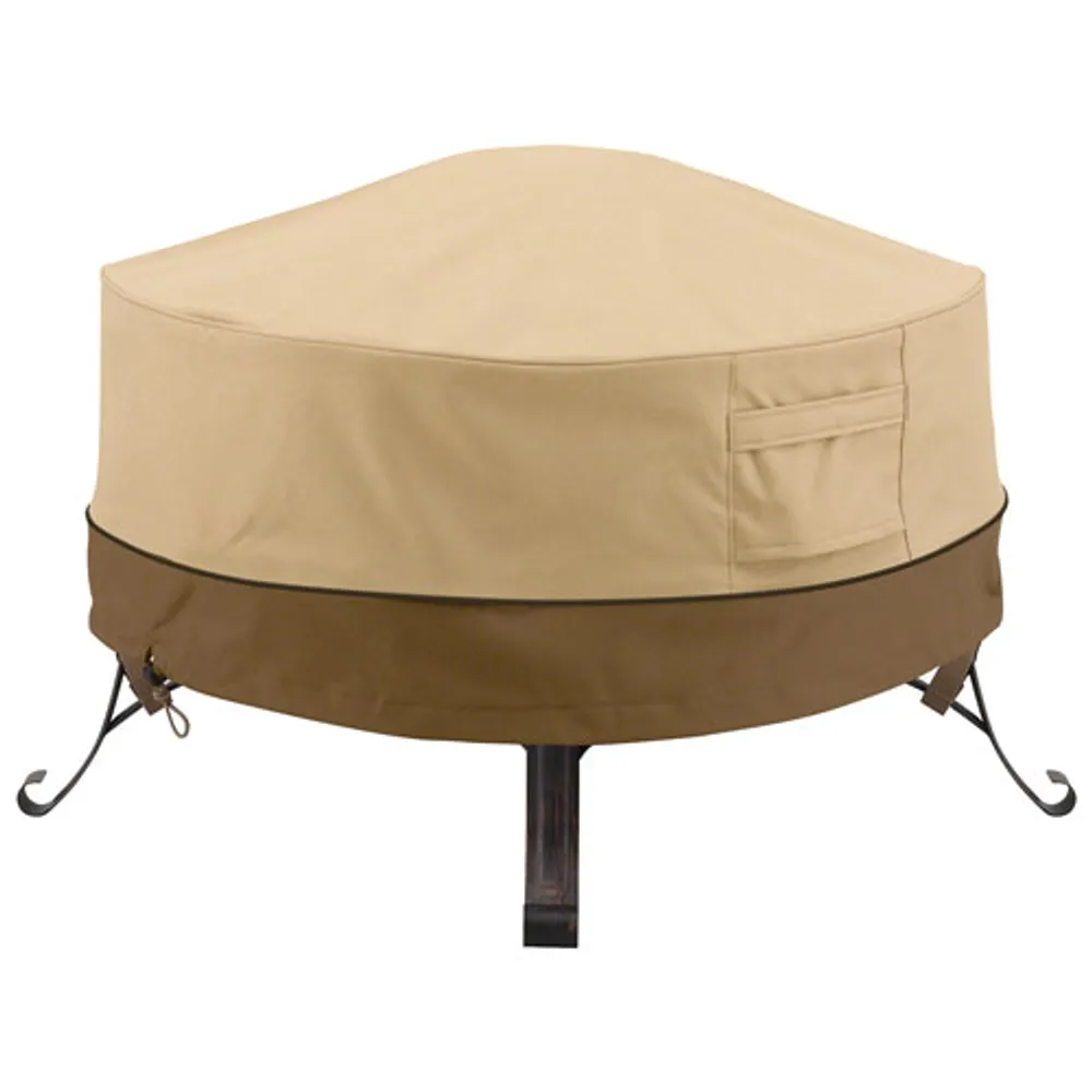 Classic Accessories Veranda Water Resistant Full Coverage Fire Pit Cover - 36" x 12" x 36" - Beige