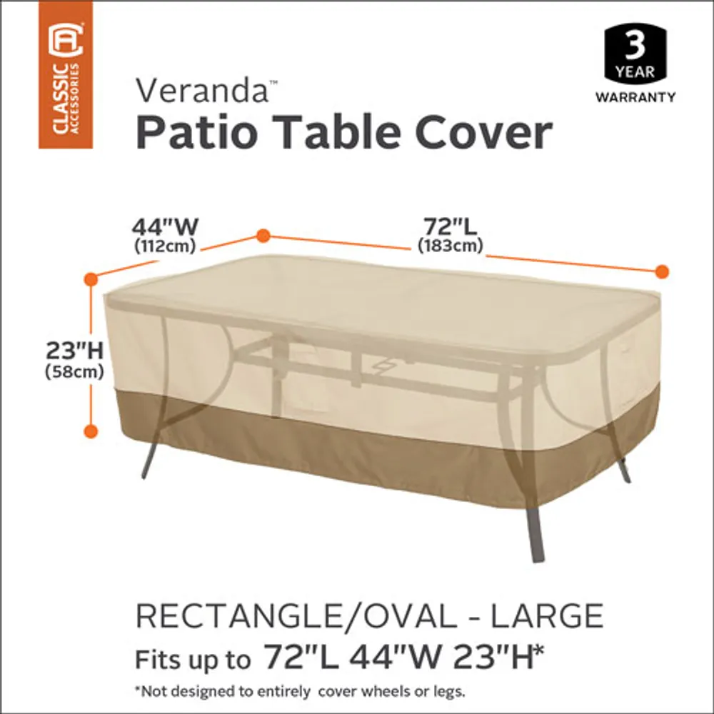 Classic Accessories Veranda Water Resistant Patio Table Cover