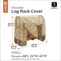 Classic Accessories Veranda Water Resistant Log Rack Cover - 48" x 42" x 24" - Beige