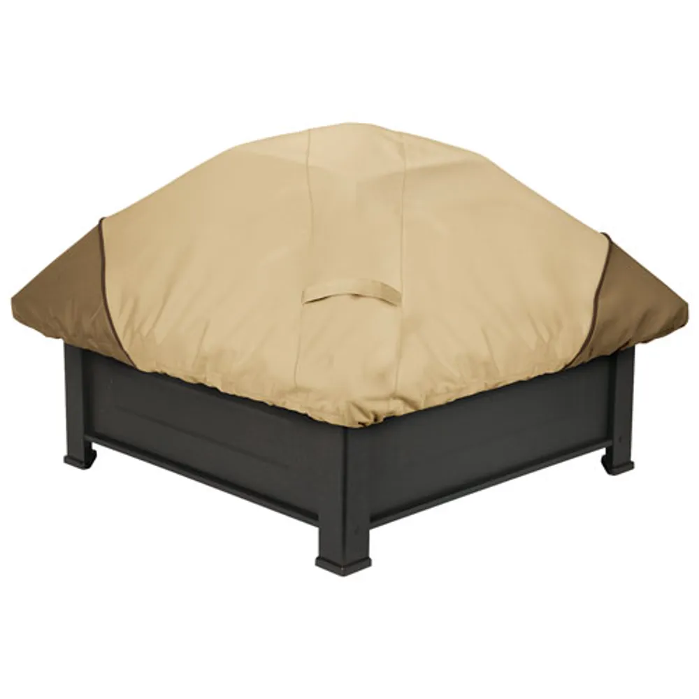 Classic Accessories Veranda Water Resistant Fire Pit Cover - 40" x 40" - Beige