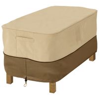 Classic Accessories Veranda Water Resistant Ottoman/Table Cover - 28" x 17" x 38" - Beige