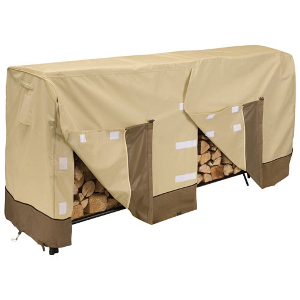 Classic Accessories Veranda Water Resistant Log Rack Cover - 24" x 42" x 96" - Beige