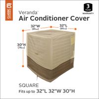 Classic Accessories Veranda Water Resistant Air Conditioner Cover - 32" x 30" x 32" - Beige