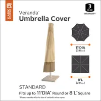 Housse résistante à l’eau Veranda de Classic Accessories pour parasol - 10 pi - Beige