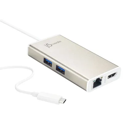 Adaptateur USB-C à HDMI/Ethernet/USB 3.0 avec Power Delivery de j5create (JCA374)