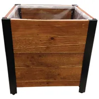 Grapevine Square Urban Garden Recycled Wood Planter Box - Brown