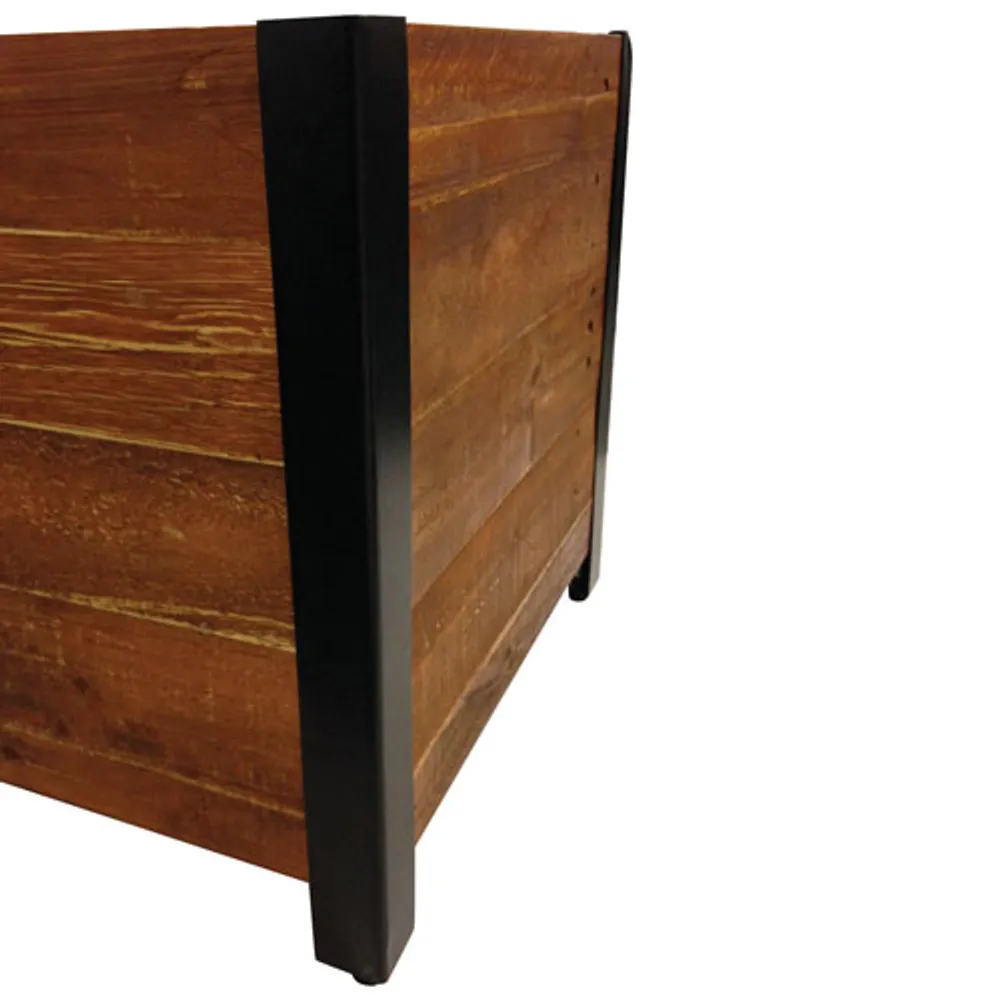 Grapevine Square Urban Garden Recycled Wood Planter Box - Brown