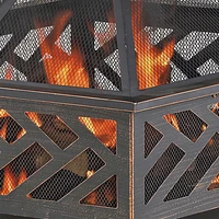 Endless Summer Geometric Wood-Burning Fire Bowl Pit - Oil Rub Bronze