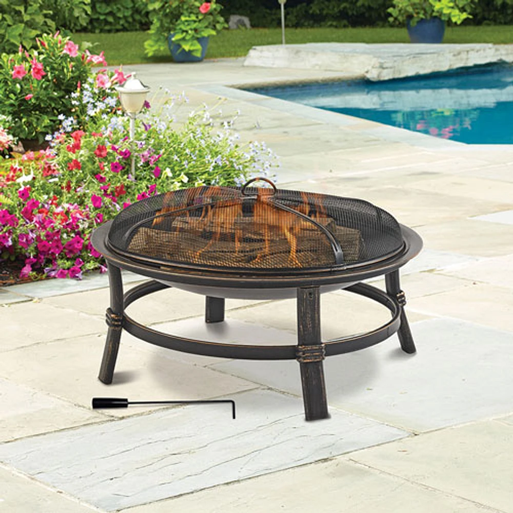 Endless Summer Wood-Burning Fire Pit Bowl - Brushed Copper