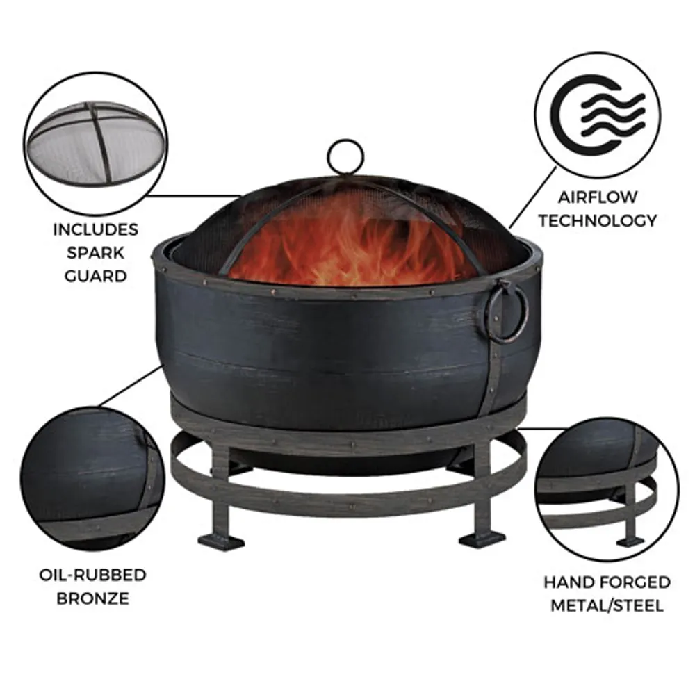 Blue Rhino Wood-Burning Fire Bowl Pit with Kettle Design