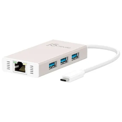 j5create 3-Port USB-C Hub Adapter with Gigabit Ethernet (JCH471)