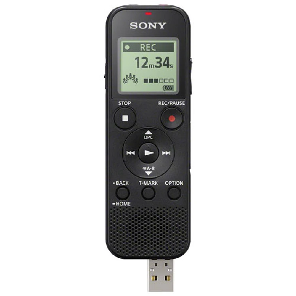 Enregistreur vocal numérique mono de 4 Go de Sony avec port USB intégré (ICDPX370)