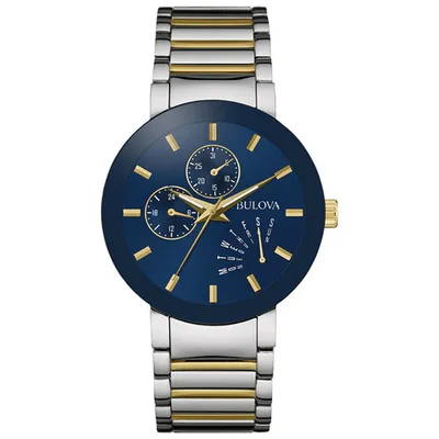 Bulova Futuro Quartz Watch 40mm Men's Watch - Two-Tone Case, Bracelet & Blue Dial