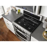 Whirlpool 30" 6.0 Cu. Ft. Double Oven 5-Burner Slide-In Gas Range (WGG745S0FS) - Stainless Steel