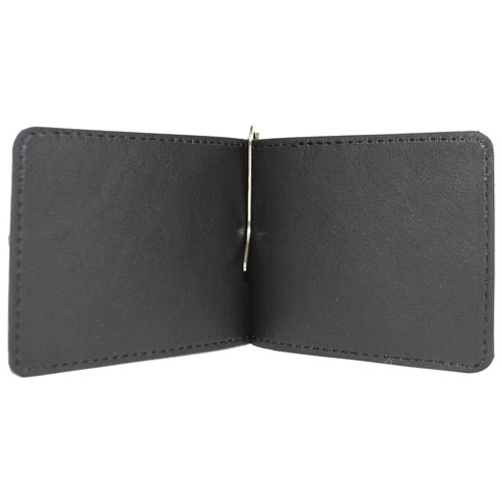 Ashlin Anwell 2-Pocket Leather Money Clip Wallet - Black