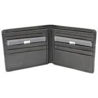 Ashlin Julian Slim Double Bi-Fold Leather Wallet - Black