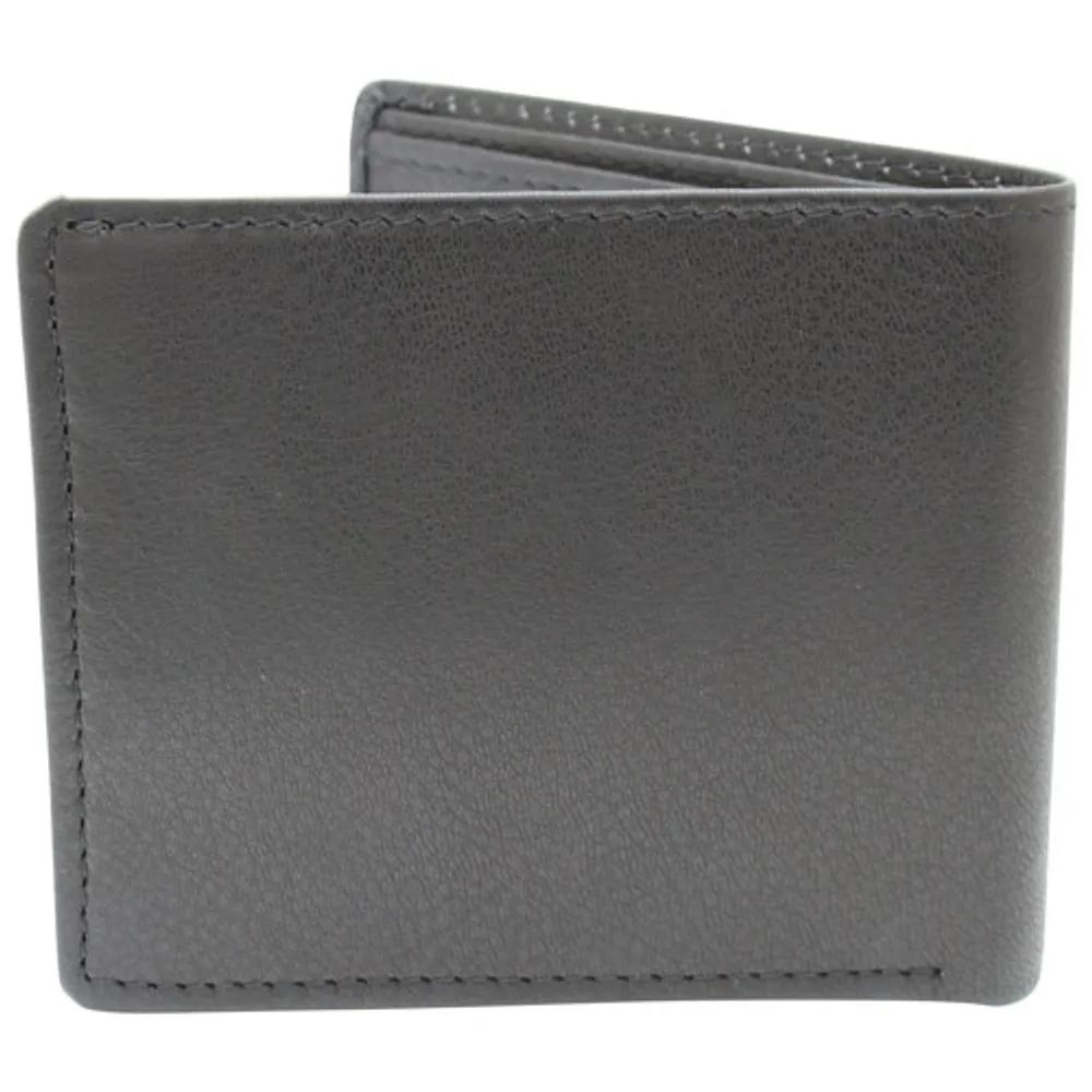 Ashlin Julian Slim Double Bi-Fold Leather Wallet - Black