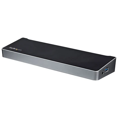 Station d'accueil USB 3.0 4K pour trois moniteurs de StarTech (USB3DOCKH2DP) - Noir