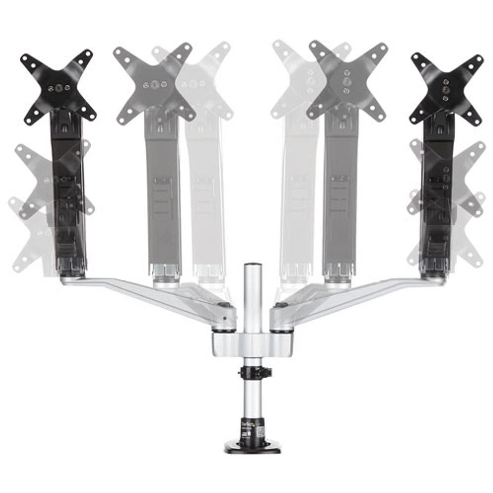 StarTech 30" Dual Arm Full Motion Monitor Desk Mount - Silver/Black