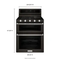 KitchenAid 30" 6.0 Cu. Ft. Double Oven 5-Burner Freestanding Gas Range (KFGD500EBS) - Black Stainless