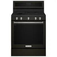 KitchenAid 30" 5.8 Cu. Ft. True Convection 5-Burner Gas Range (KFGG500EBS) - Black Stainless Steel