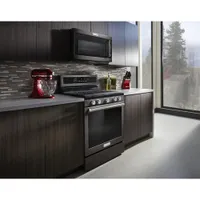 KitchenAid 30" 5.8 Cu. Ft. True Convection 5-Burner Gas Range (KFGG500EBS) - Black Stainless Steel