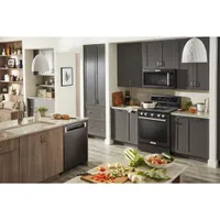 KitchenAid 30" 5.8 Cu. Ft. True Convection 5-Burner Gas Range (KFGG500EBS) - Black Stainless Steel