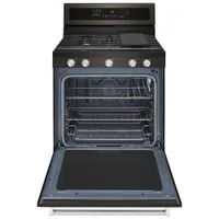 KitchenAid 30" 5.8 Cu. Ft. True Convection 5-Burner Gas Range (KFGG500EBS) - Black Stainless Steel