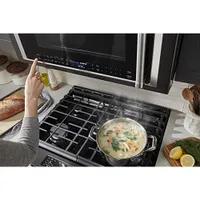 KitchenAid 30" 5.8 Cu. Ft. True Convection 5-Burner Slide-In Gas Range (KSGG700EBS) - Black Stainless