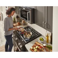 KitchenAid 30" 5.8 Cu. Ft. True Convection 5-Burner Slide-In Gas Range (KSGG700EBS) - Black Stainless