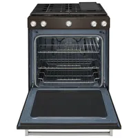 KitchenAid 30" 5.8 Cu. Ft. True Convection 5-Burner Slide-In Gas Range (KSGG700EBS) - Black Stainless