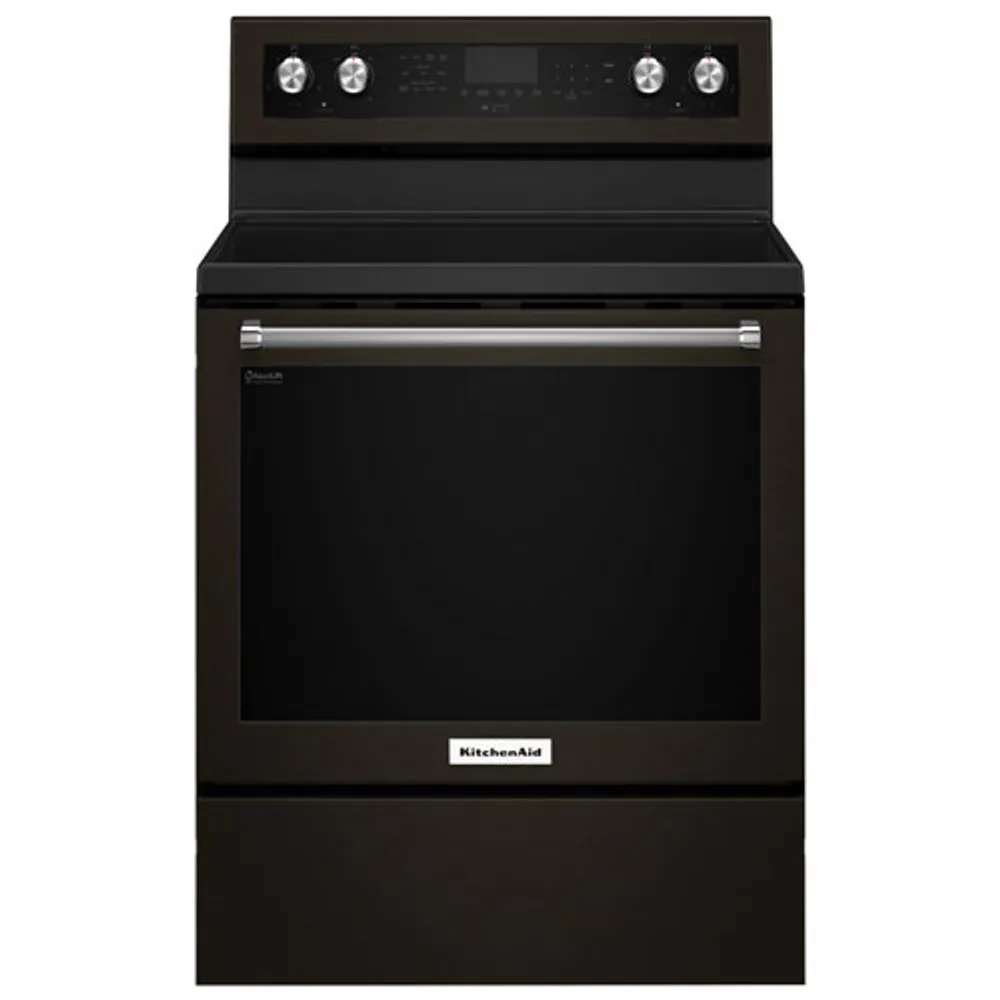 KitchenAid 30" 6.4 Cu. Ft. True Convection 5-Element Electric Range (YKFEG500EBS) - Black Stainless