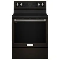 KitchenAid 30" 6.4 Cu. Ft. True Convection 5-Element Electric Range (YKFEG500EBS) - Black Stainless