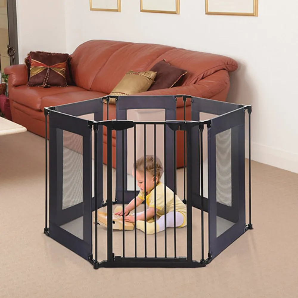 Dreambaby Brooklyn Converta Hardware-Mounted Safety Gate - Black