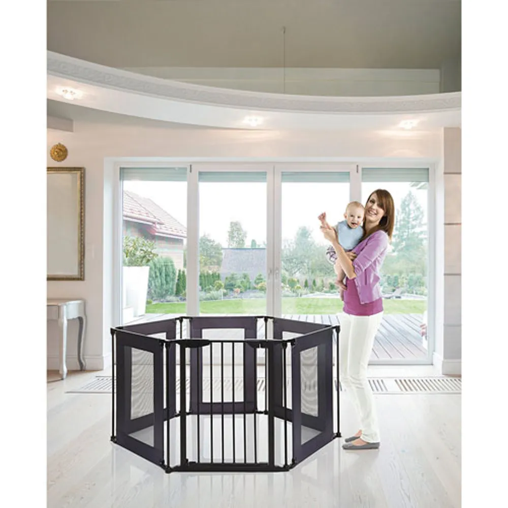 Dreambaby Brooklyn Converta Hardware-Mounted Safety Gate - Black