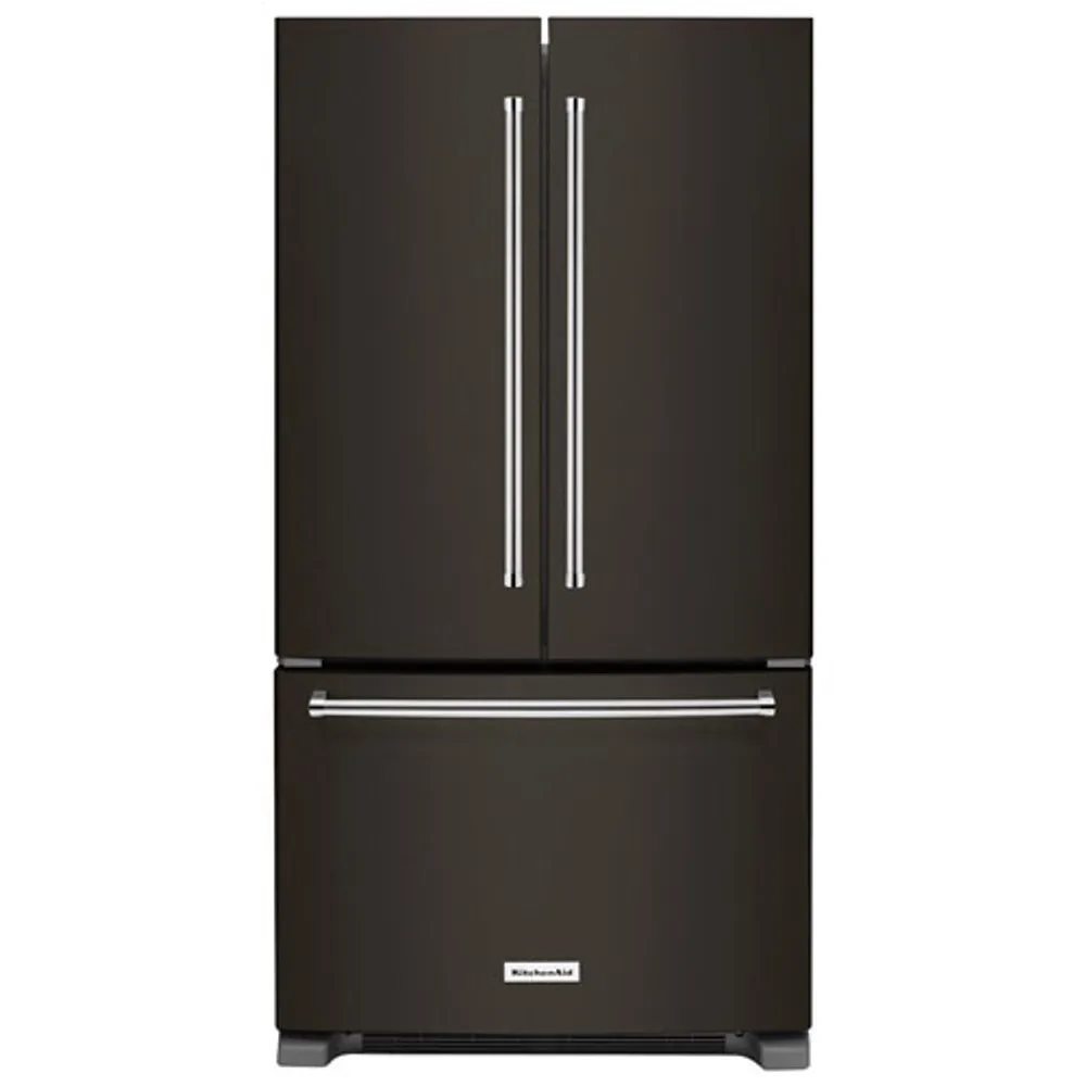 KitchenAid 36" 21.9 Cu. Ft. Counter-Depth French Door Refrigerator (KRFC302EBS) - Black