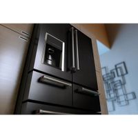 KitchenAid 36" 25.8 Cu. Ft. 5-Door French Door Refrigerator (KRMF706EBS) - Black Stainless Steel