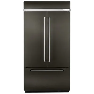KitchenAid 43" 24.2 Cu. Ft. Built-in French Door Refrigerator (KBFN502EBS) - Black Stainless Steel