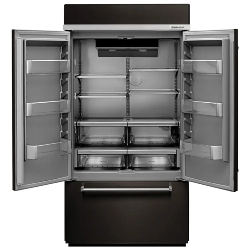 KitchenAid 43" 24.2 Cu. Ft. Built-in French Door Refrigerator (KBFN502EBS) - Black Stainless Steel