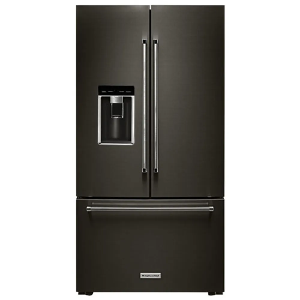 KitchenAid 36" 23.8 Cu. Ft. Counter-Depth French Door Refrigerator (KRFC704FBS) - Black