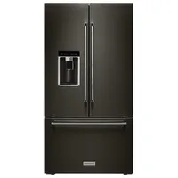 KitchenAid 36" 23.8 Cu. Ft. Counter-Depth French Door Refrigerator (KRFC704FBS) - Black