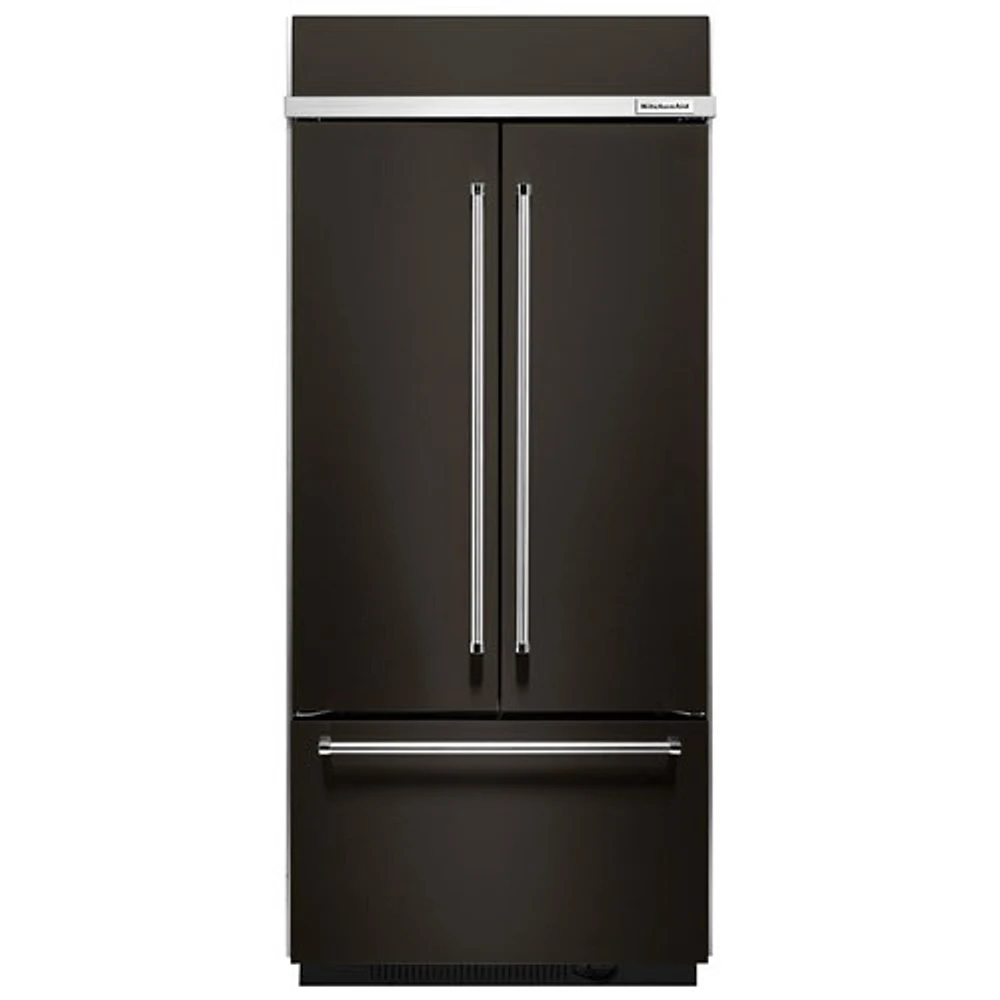 KitchenAid 37" 20.8 Cu. Ft. Built-in French Door Refrigerator (KBFN506EBS) - Black Stainless Steel