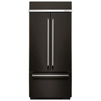 KitchenAid 37" 20.8 Cu. Ft. Built-in French Door Refrigerator (KBFN506EBS) - Black Stainless Steel