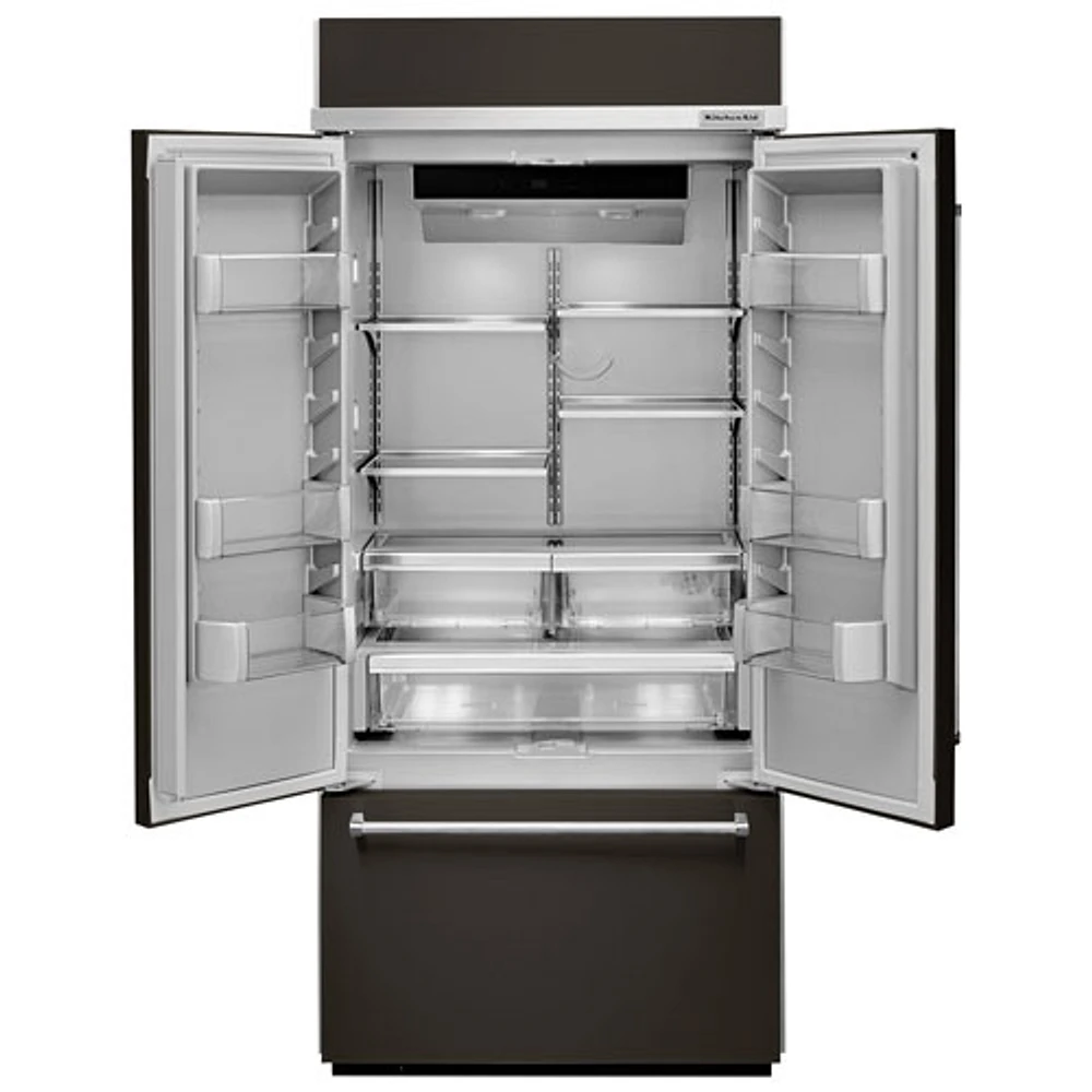 KitchenAid 37" 20.8 Cu. Ft. Built-in French Door Refrigerator (KBFN506EBS) - Black Stainless Steel