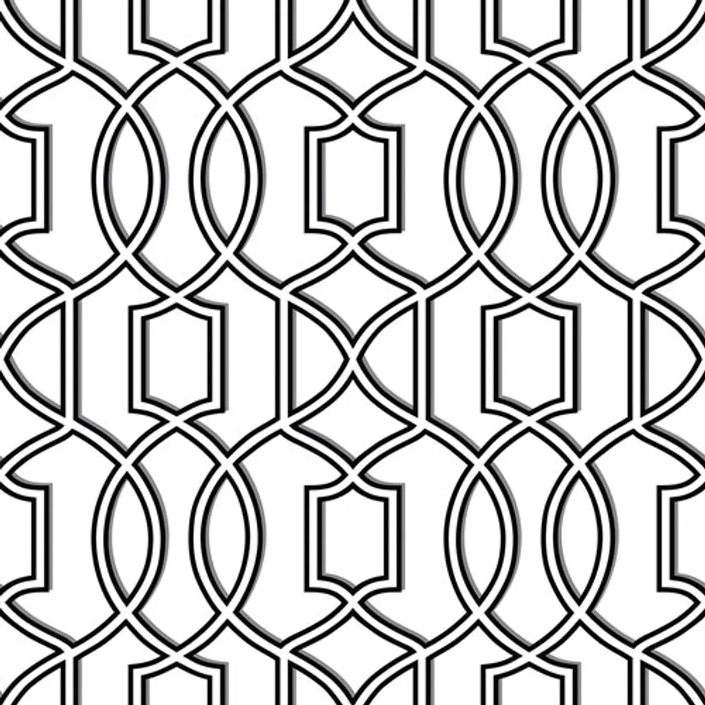 NuWallpaper Uptown Trellis Peel & Stick Wallpaper - Black/White