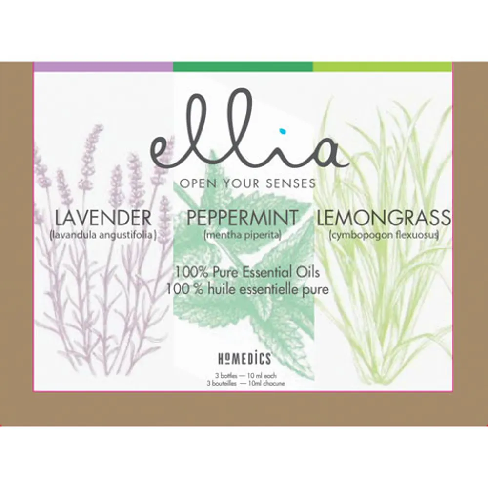 HoMedics Ellia Lavender/Peppermint/Lemon Grass Essential Oils 3-Pack (ARM-EO10AP1-CA)